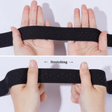 5 Yards Polyester Non-Slip Silicone Elastic Gripper Band for Garment Sewing Project, Flat with Polka Dot, Black, 25mm