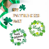 Saint Patrick's Day Carbon Steel Cutting Dies Stencils, for DIY Scrapbooking, Photo Album, Decorative Embossing Paper Card, Stainless Steel Color, Clover, 80~101x87~99x0.8mm, 4pcs/set