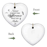 1Pc Handmade Porcelain Big Pendants, Heart with Word, Word, 80x80mm