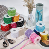 25M Metallic Yarn Lace Ribbons, Jacquard Ribbon, Garment Accessories, Yellow, 1/4 inch(8mm)