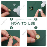 DIY Half Round Adjustable Ring Making Kit, Including Brass Finger Ring Components Settings, Glass Cabochons, Antique Bronze, 80Pcs/bag