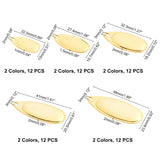 60Pcs 10 Style Iron Fishing Lures, Fishing Attractor Spinner Blades, for Hard Lures Worm Spinner Baits Spoons Rigs Making, Oval, Platinum & Golden, 6pcs/style