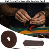 5M Flat Cowhide Leather Cord, Jewelry DIY Making Material, Coffee, 8x1mm, about 5.47 Yards(5m)/Bundle