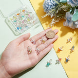 4Sets Transparent Acrylic Pendants, with Alloy Findings, Angel, Mixed Color, 21mm, Hole: 3mm, about 8pcs/set