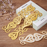 Polyester Heart Floral Embroidery Lace Trim, Garment Accessories, Gold, 2-3/8 inch(60mm), about 4.37 Yards(4m)/pc