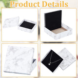 Paper Cardboard Jewelry Boxes, Square, White, 9.1x9.1x2.9cm