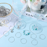 316 Surgical Stainless Steel Wine Glass Charms Rings, Hoop Earring Findings, DIY Material for Basketball Wives Hoop Earrings, Stainless Steel Color, 35x30x0.7mm, 21 Gauge, 200pcs/box