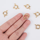 304 Stainless Steel Spring Ring Clasps, Ring, Golden, 12.5x4mm, Hole: 2.5mm, 8pcs/box