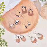 Resin & Walnut Wood Pendants, Mixed Shapes, Clear, 12pcs/box