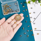 80Pcs 2 Colors 304 Stainless Steel Cup Peg Bails, Real Gold Plated & Stainless Steel Color, 10.5x6mm, Hole: 1.8mm, Pin: 1.5mm, 40Pcs/color