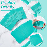 Velvet Jewelry Flap Pouches, Folding Envelope Bag for Earrings, Bracelets, Necklaces Packaging, Rectangle, Turquoise, 96x90x2.5mm