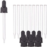 Glass Dropper Set Transfer Graduated Pipettes, Black, 125x22mm, Capacity: 100ml(3.38fl. oz)