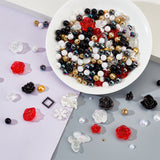 9 Styles DIY Jewelry Making Findings, Including Resin Cabochons and Acrylic Beads, Flower & Round & Half Round, Mixed Shapes, Mixed Color, 4~32x2~43mm