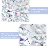 Sew on Rhinestone, Transparent Acrylic Rhinestone, Two Holes, Garment Accessories, AB Color Plated, Faceted, Teardrop, Clear AB, 25x18x5~5.5mm, Hole: 0.8~1mm, 120pcs/box