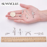 Tibetan Style Alloy Pendants, Mixed Shapes, Antique Silver, 22x11x3mm, Hole: 2mm, 48pcs/set