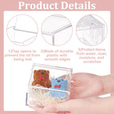 Transparent Plastic Gift Boxes, with Flip Cover, Square, Clear, 9.9x9.9x6cm, Inner Diameter: 9.2x9.2x5.2cm