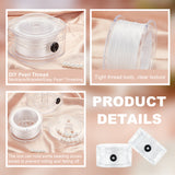 3-Ply Nylon Thread, Nylon String for Pearl Jewelry Making, with Plastc Spool, DIY Material, White, 0.2mm, about 218.72 Yards(200m)/Box
