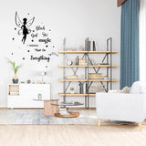 Rectangle with Word PVC Wall Stickers, for Home Living Room Bedroom Decoration, Angel & Fairy Pattern, 540x390mm