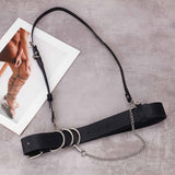 Detachable Fashion Body Waist Belts, Steampunk Underbust Corset Belt for Dress, Garment Accessories, Black, Strap 1: 1110x39x3mm, Strap 2: 790~920x13.5x2mm