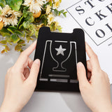 Iron Medal Display Stand, Medal Holder, Trapezoid with Trophy Pattern, Black, 128x118.5x2mm