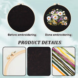 DIY Ethnic Style Flower Pattern Embroidery Crossbody Bags Kits, Including Kiss Lock Frame with Handle, Plastic Imitation Bamboo Embroidery Hoop, Bag Chain, Needle, Threads, Fabric, Instruction, Mixed Color, 453x275x0.4mm