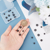 24Pcs 4 Style 202 Stainless Steel Beads, with Plastic, Slider Beads, Stopper Beads, Rondelle, Electrophoresis Black, 6~9x3~4.5mm, Hole: 1~3mm, 6pcs/style