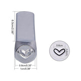 Iron Metal Stamps, for Imprinting Metal, Wood, Leather, Heart Pattern, 64.5x10x10mm