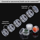 Plastic Bead Storage Containers, Column, 5 Vials, Clear, 3x7.7cm, 8pcs/box