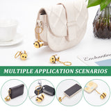 DIY 3D Bee Charm Keychain Making Kit, Including Iron Split Key Rings, Handwork Knitting Woolen Yarn Ornaments Accessories, Yellow, 12Pcs/set