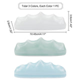 3Pcs 3 Colors Mountain Shaped Porcelain Brush Holder, for Calligraphy Lovers, Mixed Color, 2.6x10.45x3.6cm