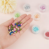 Imitation Pearl Acrylic Beads, No Hole, Round, Mixed Color, 1.5~2mm, about 80pcs/color, 4mm, about 30pcs/color, 6mm, about 15pcs/color, Plastic Bead Containers: 12 Compartments, 12.8x9.8x2.2cm