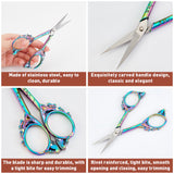 402J2 Stainless Steel Scissors, with Zinc Alloy Handle, Butterfly, Rainbow Color, 12x5.1x0.5cm