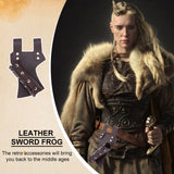 PU Leather Waist Sheath, Retro Style Viking Knight Belt Waist Sheath, Costume Medieval Sword Waist Bag for Men Boys Stage Show Cosplay, Coconut Brown, 200x117x45mm