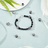 10Pcs 10 Styles 304 Stainless Steel Large Hole Beads, Column & Drum, Antique Silver, 8.5~12x7~11.5mm, Hole: 5~7.5mm, 1pc/style