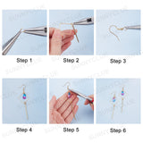 Teardrop Charm Jewelry Set DIY Making Kit, Including Glass Charms & Beads, Alloy Charms, 304 Stainless Steel Charms, Brass Linking Rings & Jump Rings & Earring Hooks & Pins & Cable Chain, Mixed Color, Charm: 58pcs/set