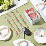 Spring Coil Keychain, Iron Keychain, with Plastic Spring, Colorful, 17.5x0.85cm