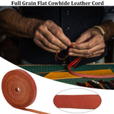 5M Flat Cowhide Leather Cord, Jewelry DIY Making Material, Coconut Brown, 10x1mm, about 5.47 Yards(5m)/Bundle