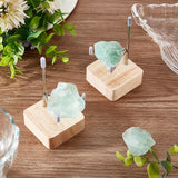 Square Wooden Crystal Rock Display Easels with Iron Holder, for Gemstone Agate Mineral Display, Platinum, 5.05x5.05x9cm