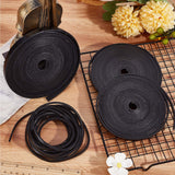 Flat Cowhide Leather Cord, for Jewelry Making, Black, 10.5x3mm