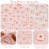 120Pcs 6 Styles Brass Spacer Beads, Flat Round/Disc, Rose Gold, 3~10x1.5~2.5mm, Hole: 1.2~3mm, 20pcs/style