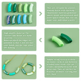 100Pcs 10 Style Opaque Acrylic Beads, Curved Tube, Mixed Color, 34.5~35x13~13.5x11~11.5mm, Hole: 3.5~4mm, 10pcs/style