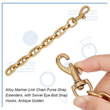 Alloy Mariner Link Chain Purse Strap Extenders, with Swivel Eye Bolt Snap Hooks, Antique Golden, 17.2cm