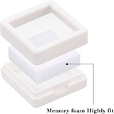 Acrylic Jewelry Box, with Sponge, Square, White, 2.95x2.95x1.65cm