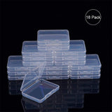 Transparent Plastic Bead Containers, Cuboid, Clear, 6.8x5.2x1.1cm, 18pcs/set
