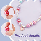 70Pcs 7 Styles UV Plating Opaque Acrylic Beads, Round, Mixed Color, 15~15.5x15.5~16mm, hole: 2.7~2.8mm