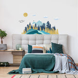 PVC Wall Stickers, for Wall Decoration, Mountain Pattern, 390x980mm