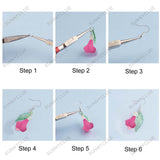 DIY Dangle Earring Making Kits, Including Acrylic Beads & Bead Caps & Pendants, Glass Beads, Brass Cable Chains & Earring Hooks, Iron Pins, Mixed Color, 29x27x8mm, Hole: 2mm