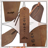 Cowhide Leather Labels, Handmade Embossed Tag, with Holes, for DIY Jeans, Bags, Shoes, Hat Accessories, 180x50x1.2mm
