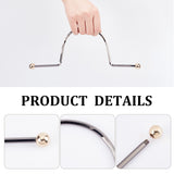 Semi Circle Iron Bag Handles, with Round Bead End Caps, for Bag Straps Replacement Accessories, Gunmetal & Golden, Finished: 11.5x28.3x1.55cm