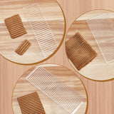 3Pcs 3 Style Transparent Acrylic Clay Tool, Cutting Grid Scrap Template, Clear, 14.9~24.7x6.9x0.25~0.3cm, Inner Diameter: 6.5x0.3~0.5cm, 1pc/style